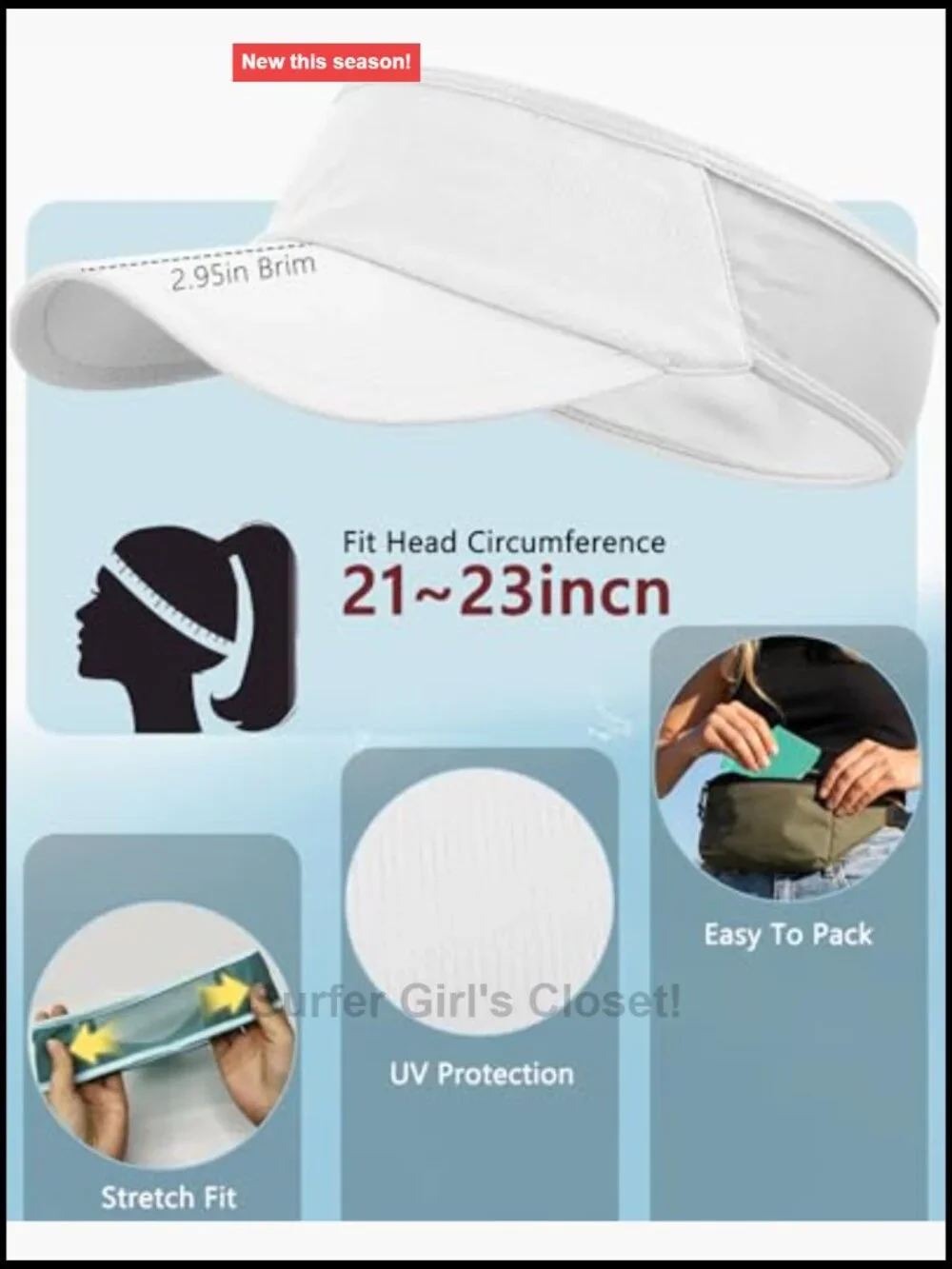 Sports Sun Visor with UPF 50+ Cooling Stretchy Fit for Women Men